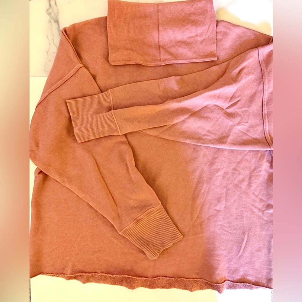 Aerie Warm Coral Knit Turtleneck Long Sleeve Top